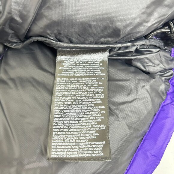 The North Face Nuptse Short Women’s Jacket 2XL Peak Purple Down Puffer Hoodless - Picture 2 of 8
